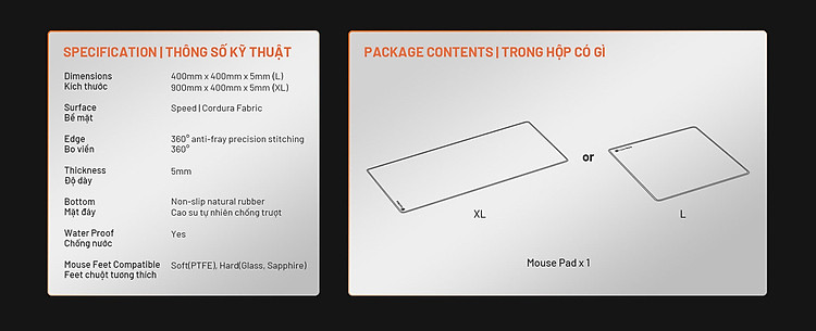 Pad Chuột gaming HyperWork FABLE (Cordura Fabric) - Hàng chính hãng